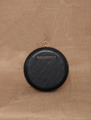 TAN LAD  Circle Clutch without Sling - Charcoal with Black Currant