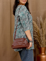 TAN LAD  Slouch Clutch with Sling - Ganache