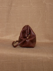 TAN LAD  Slouch Clutch with Sling - Ganache