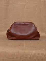 TAN LAD  Slouch Clutch with Sling - Ganache