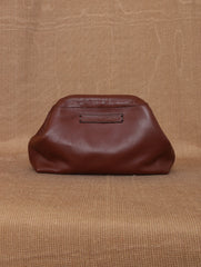 TAN LAD  Slouch Clutch without Sling - Ganache