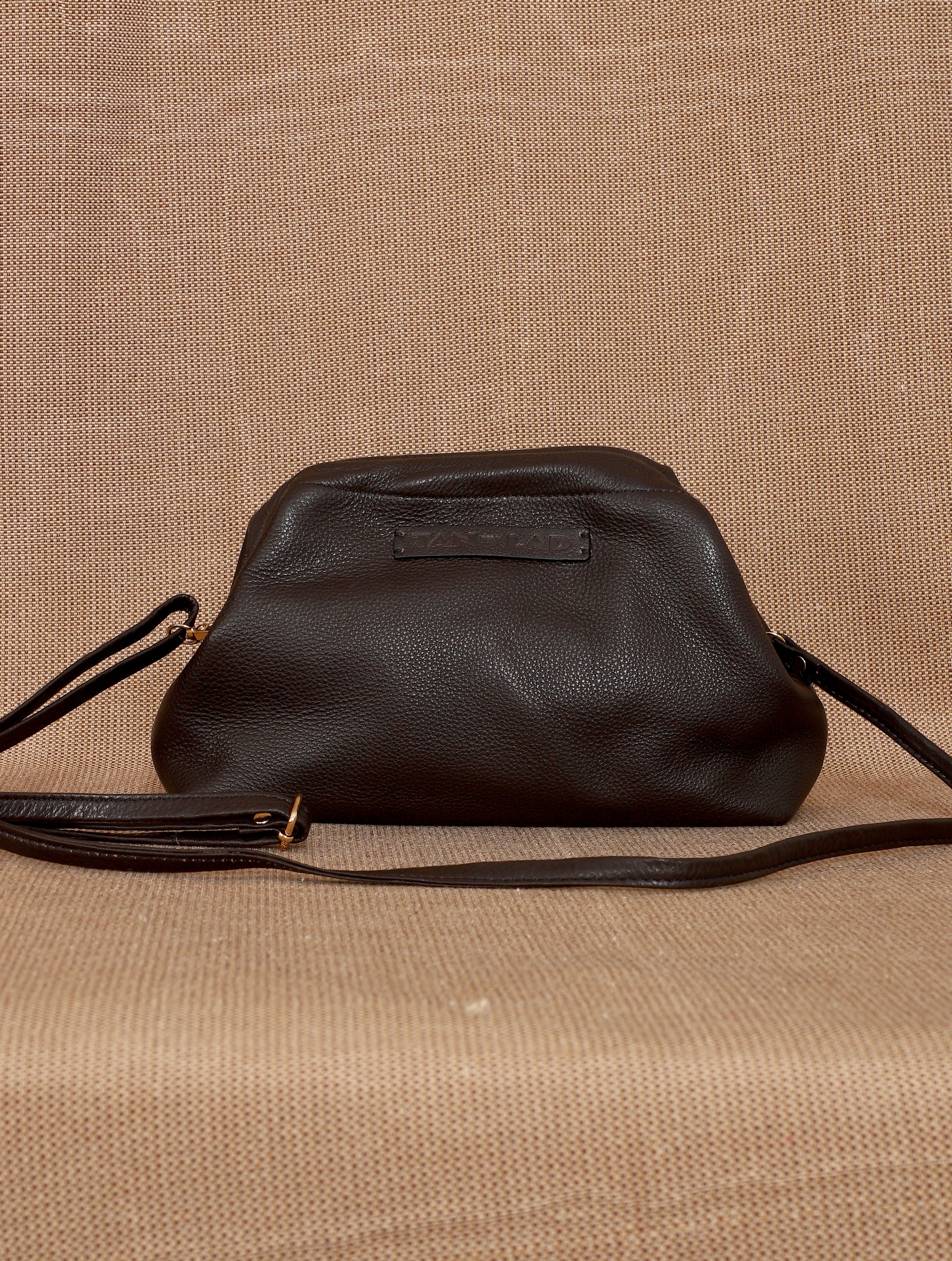 TAN LAD  Slouch Clutch with Sling - Cherry