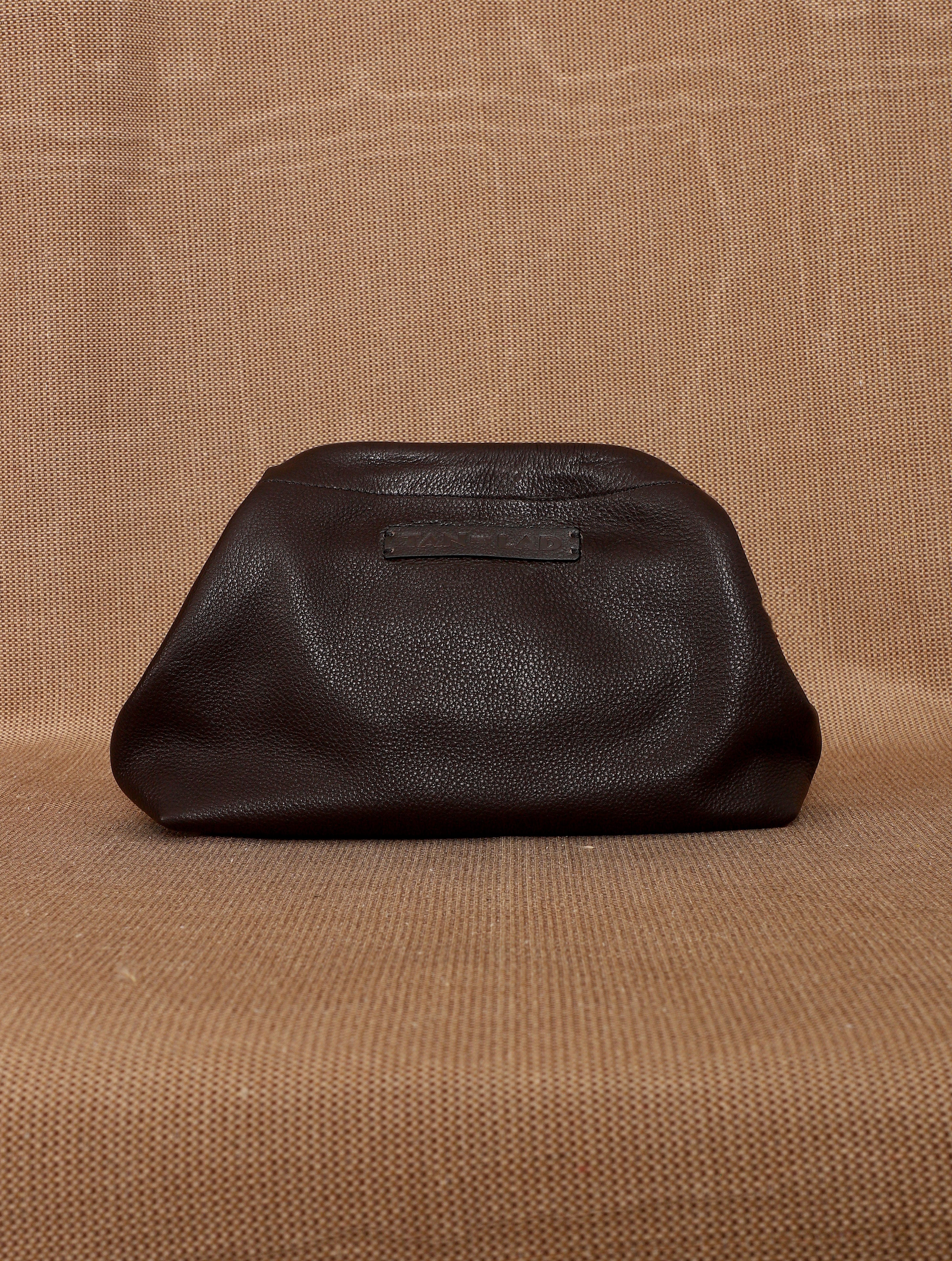 TAN LAD  Slouch Clutch without Sling - Cherry