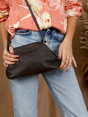 TAN LAD  Slouch Clutch without Sling - Cherry