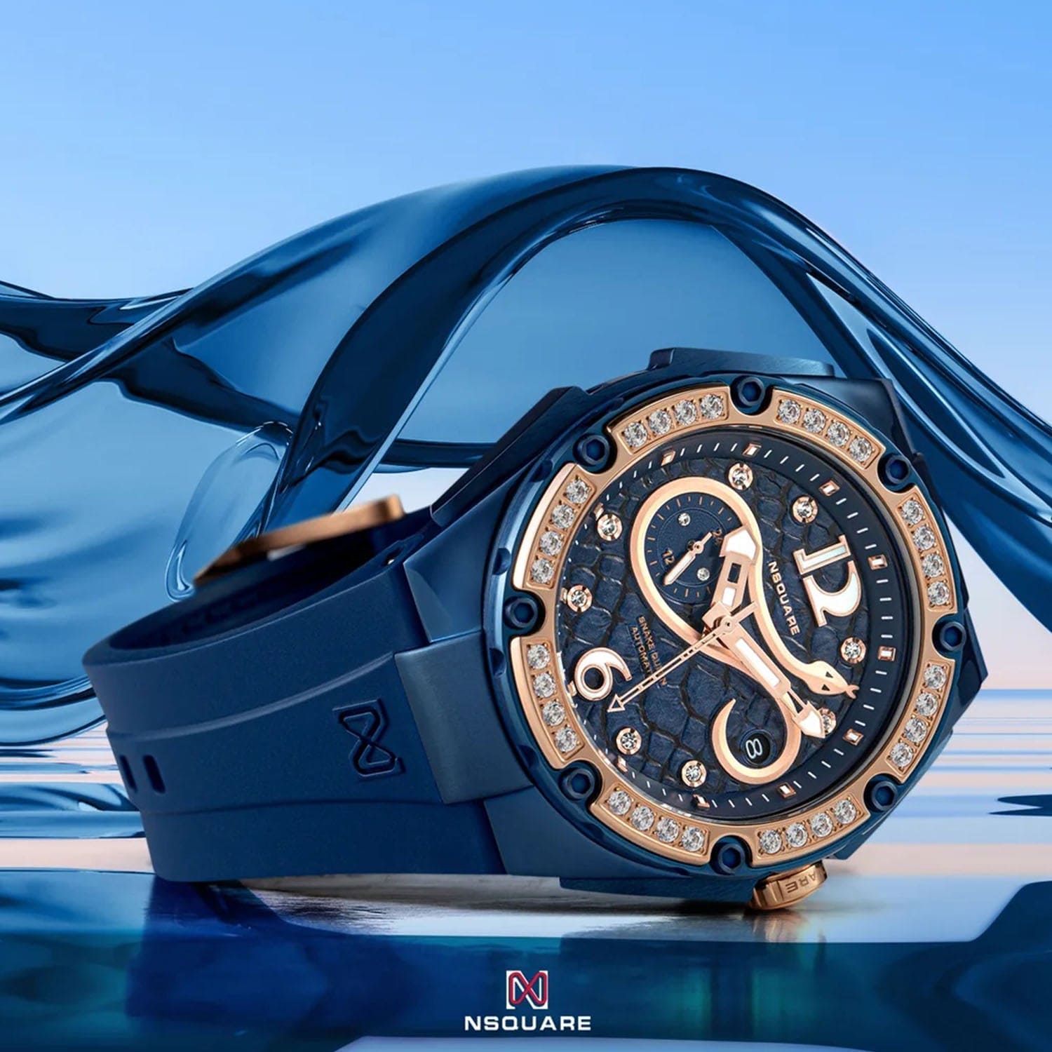 NSQUARE Snakequeen 39 mm Automatic Swarovski Crystal Women's Watch - L0472-N48.12