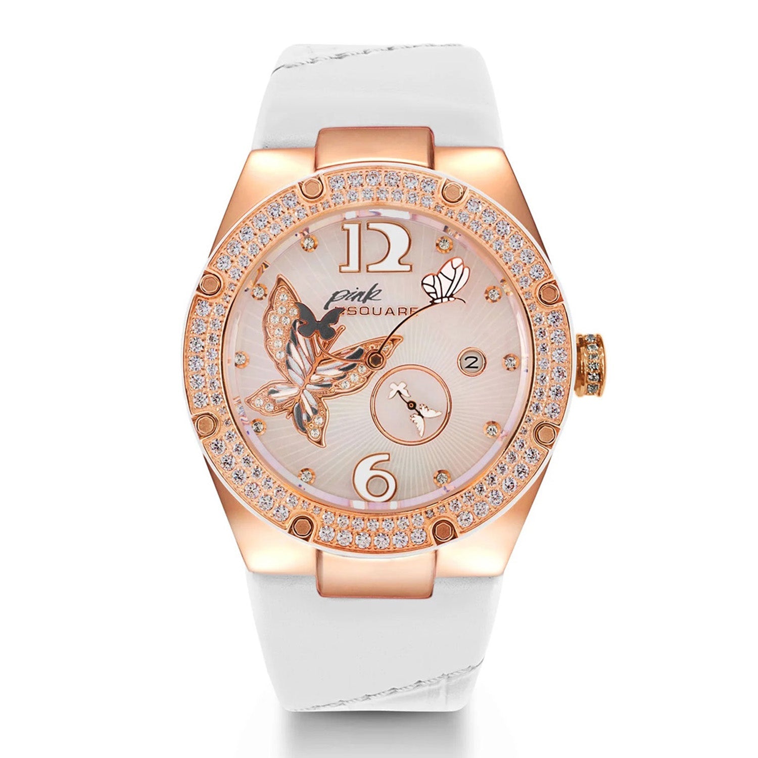 NSQUARE Pink Gracefully Swarovski crystal Automatic Women's Watch - L0519-NP01.2