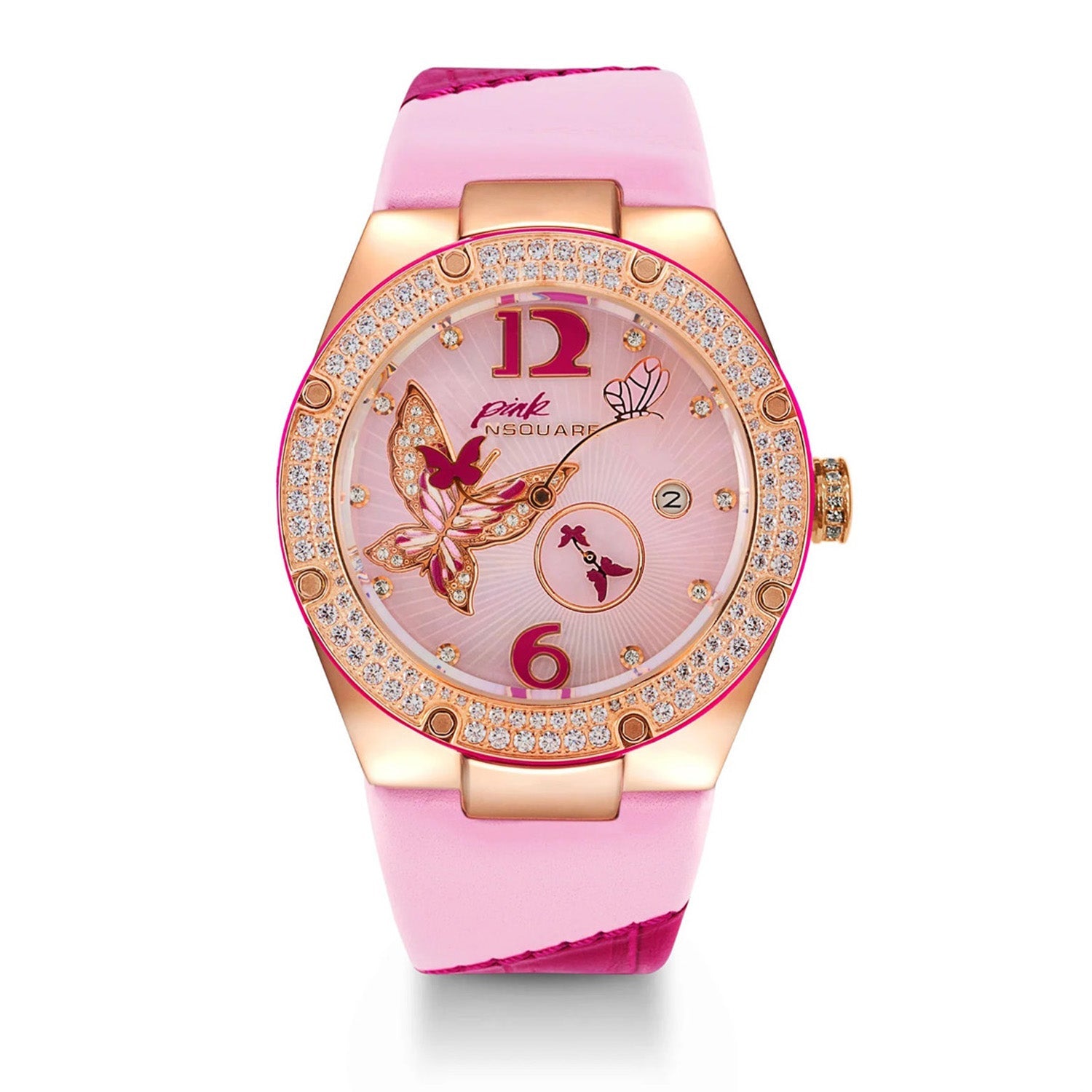 NSQUARE Pink Gracefully Swarovski crystal Automatic Women's Watch - L0519-NP01.3