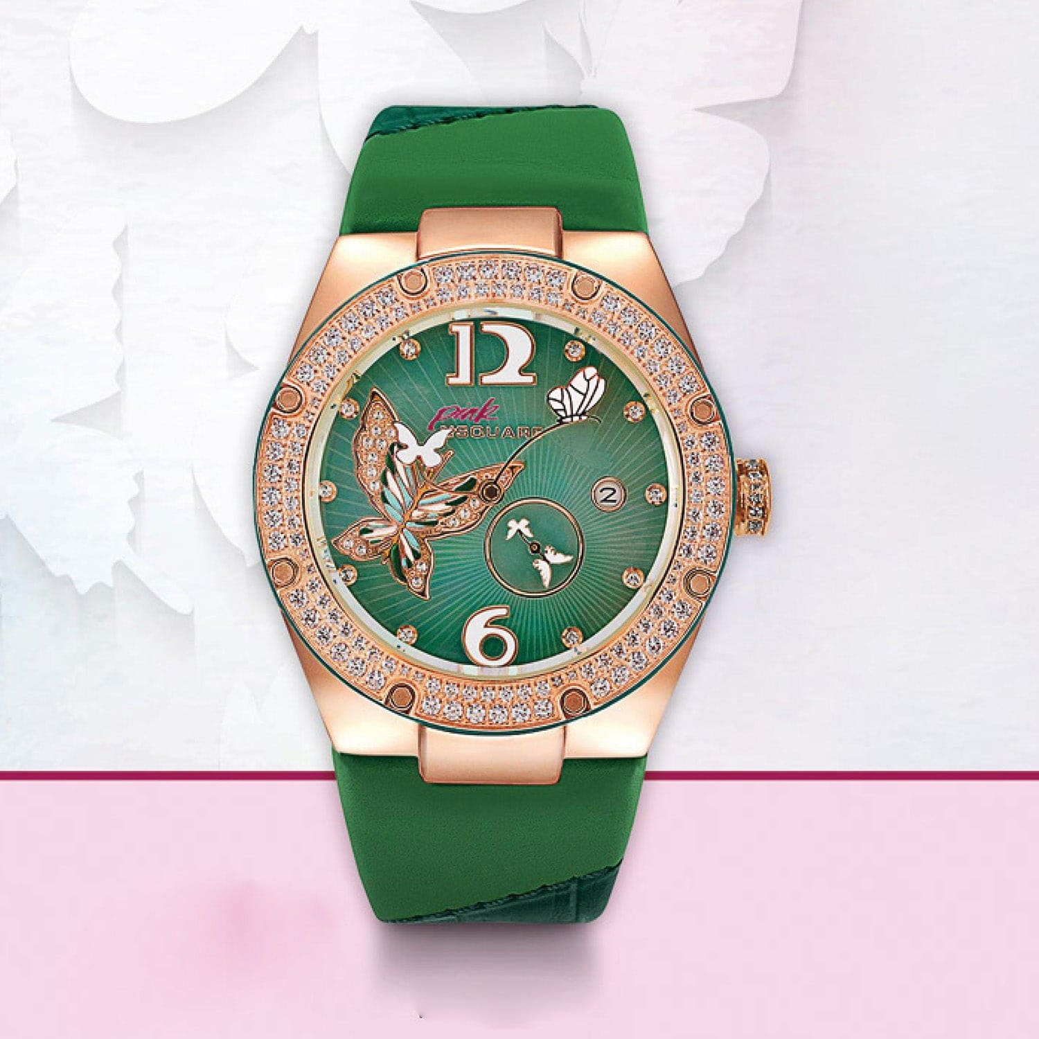 NSQUARE Pink Gracefully Swarovski crystal Automatic Women's Watch - L0519-NP01.4
