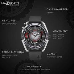 Mazzucato RIM LAX Dual Time Automatic Men's Watch - LAX01-BK