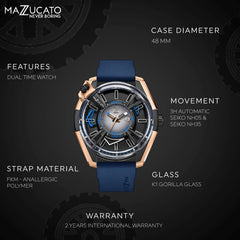 Mazzucato RIM LAX Dual Time Automatic Men's Watch - LAX02-RG