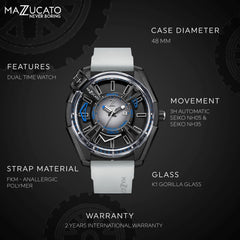 Mazzucato RIM LAX Dual Time Automatic Men's Watch - LAX03-GY