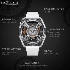 Mazzucato RIM LAX Dual Time Automatic Men's Watch - LAX04-WH