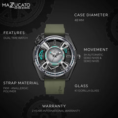 Mazzucato RIM LAX Dual Time Automatic Men's Watch - LAX05-KH