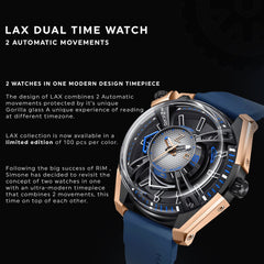 Mazzucato RIM LAX Dual Time Automatic Men's Watch - LAX02-RG