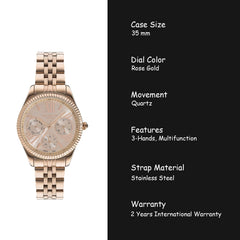 Lee Cooper Multifunction Rose Women's Watch - LC07333.410
