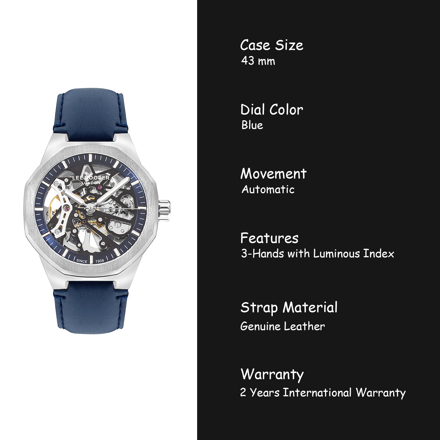 Lee Cooper Automatic Skeleton Men's Watch - LC07904.399