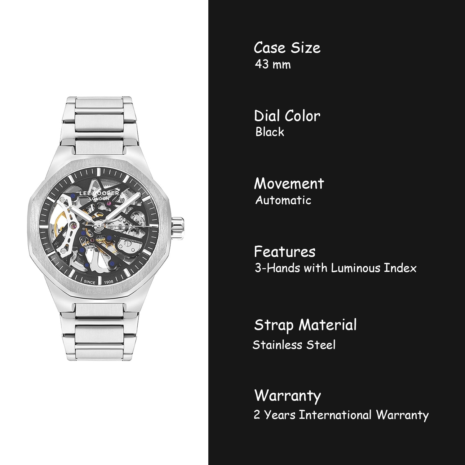 Lee Cooper Automatic Skeleton Men's Watch - LC07905.350