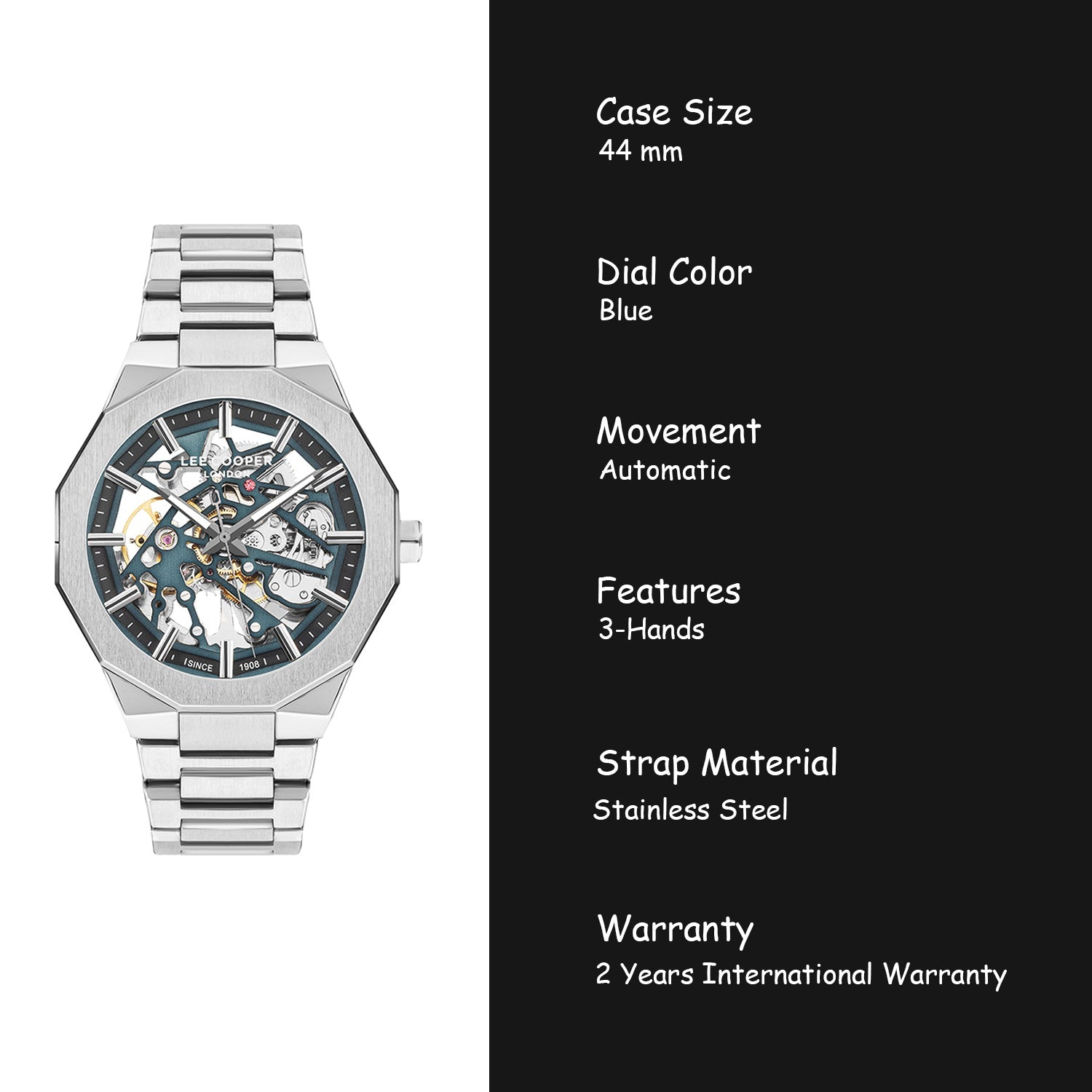 Lee Cooper Automatic Skeleton Men's Watch - LC07906.090