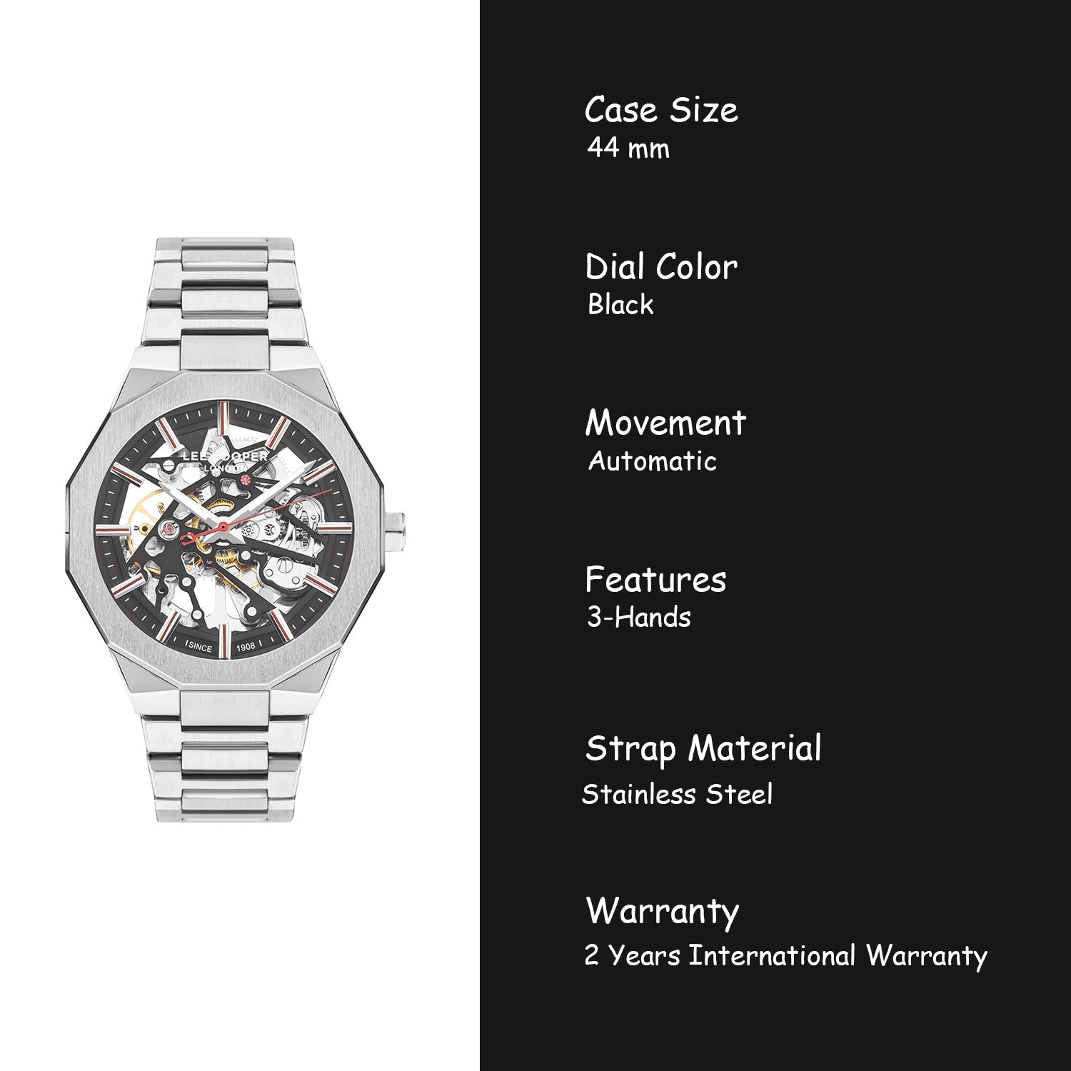 Lee Cooper Automatic Skeleton Men's Watch - LC07906.650
