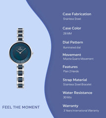 Obaku Vind Bluesteel Analouge  Blue
Mop Round Dial Women's Watch -  V183LXCLSA