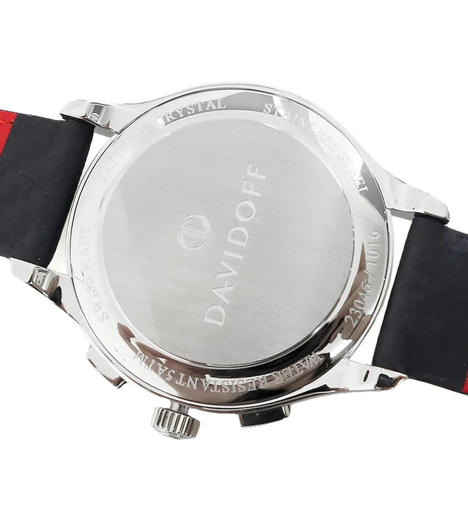 DAVIDOFF SWISS MADE Essential No.1 Chronograph Black Round Dial Men's Watch- 23046