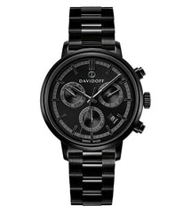DAVIDOFF SWISS MADE Essential No.2 Chronograph Black Round Dial Men's Watch- 23152