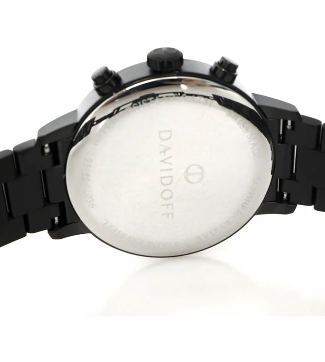 DAVIDOFF SWISS MADE Essential No.2 Chronograph Black Round Dial Men's Watch- 23152