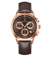DAVIDOFF SWISS MADE Essential No.1 Chronograph Brown Round Dial Men's Watch- 23045