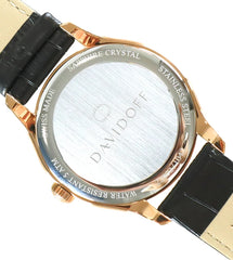 DAVIDOFF SWISS MADE Essential No.1 Quartz Black Round Dial Men's Watch- 22902