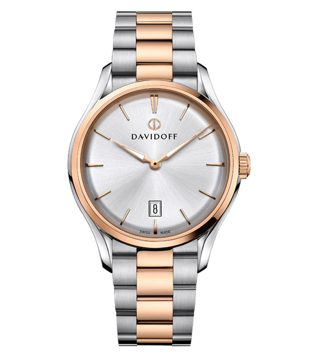 DAVIDOFF SWISS MADE Essential No.1 Quartz Silver Round Dial Men's Watch- 22905