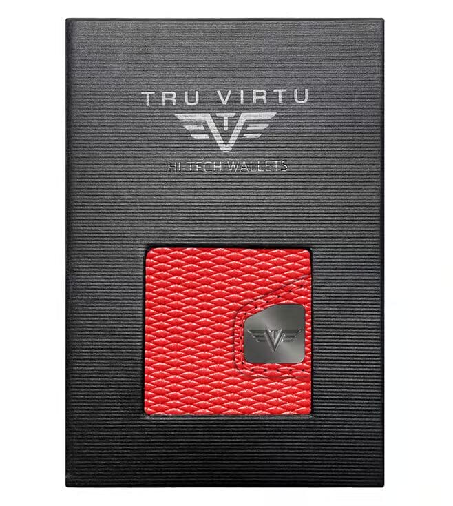 Tru Virtu 24104200405 Premium Edition Red Textured Pattern Wallet