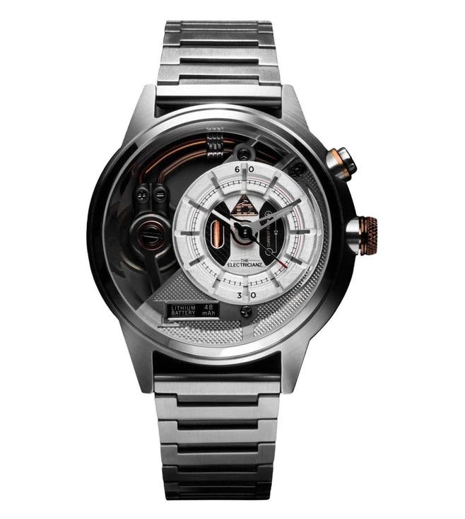 The ELECTRICIANZ ZZ-A3C/01 STEEL Z Swiss Design 5 LED Nightlight Inhouse Electric Module Watch For Men