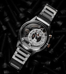 The ELECTRICIANZ ZZ-A3C/01 STEEL Z Swiss Design 5 LED Nightlight Inhouse Electric Module Watch For Men