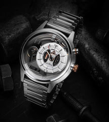 The ELECTRICIANZ ZZ-A3C/01 STEEL Z Swiss Design 5 LED Nightlight Inhouse Electric Module Watch For Men
