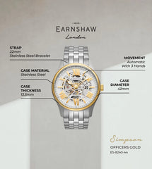 EARNSHAW Architects Automatic Skeleton Watch For Men's -ES-8240-44