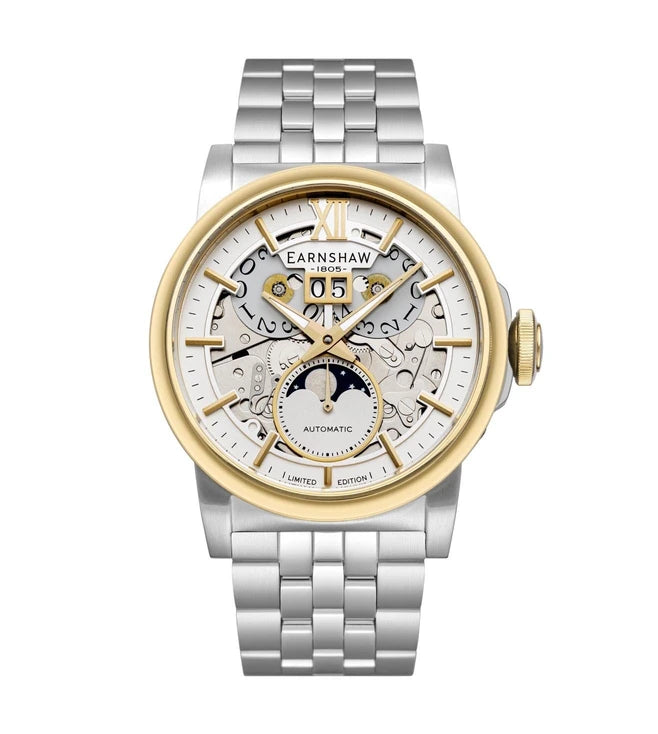 EARNSHAW Architects Limited Edition Automatic Skeleton Moonphase Watch For Men's -ES-8241-44
