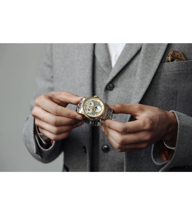 EARNSHAW Architects Limited Edition Automatic Skeleton Moonphase Watch For Men's -ES-8241-44