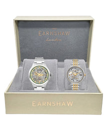 Earnshaw Baron and Nightingale Crystals Automatic Round Dial Couple Watch - ES-8229-SET-04