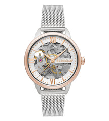 Earnshaw Baron and Anning Automatic Skeleton Round Dial Couple Watch - ES-8230- SET-01