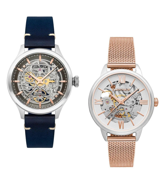 Earnshaw Baron and Anning 72 hours Power Reserve Automatic Round Dial Couple Watch - ES-8229-SET-05