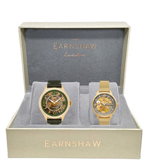 Earnshaw Baron and Anning Mech-Automatic Skeleton Round Dial Couple Watch - ES-8231-SET-02