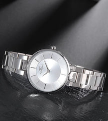 Ferro Quartz Silver Round Dial Women's Watch - F21129A-A