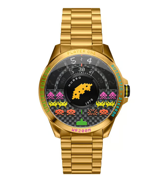 Nubeo Quasar Automatic Space Invaders Limited Edition 24 Jewels Men's Watch -  NB-6082-SI-33