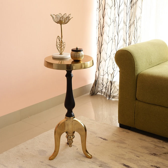 De Maison Decor Markus Drink Side Table -  Gold & Black 
