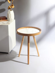 De Maison Decor Marwood Medium Round Side Table - White