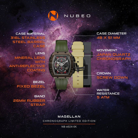 Nubeo Magellan Chronograph Limited Edition Men's Watch - NB-6024-0K