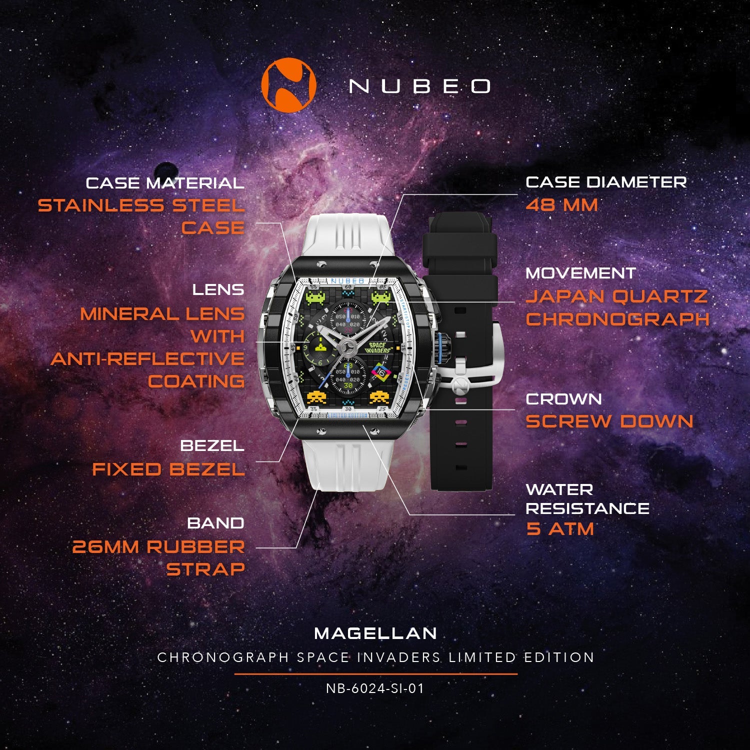 Nubeo Magellan Men's Watch - NB-6024-SI-01