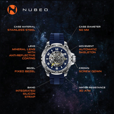 Nubeo Andromeda Automatic Skeleton Men's Watch -  NB-6039-02