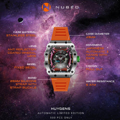 Nubeo Huygens Automatic Limited Edition 21 Jewels Men's Watch -  NB-6080-01