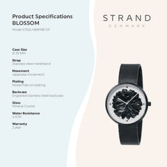 Strand By Obaku Blossom Charcoal Quartz Women's Watch - S700LHBWMB-DF